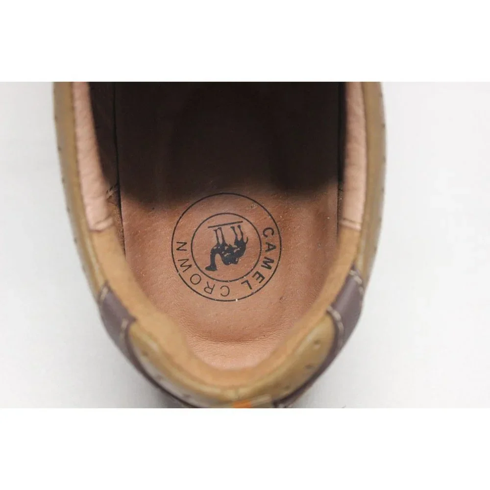 Camel Crown men's khaki leather comfort walking loafers slip‎ on shoes 13